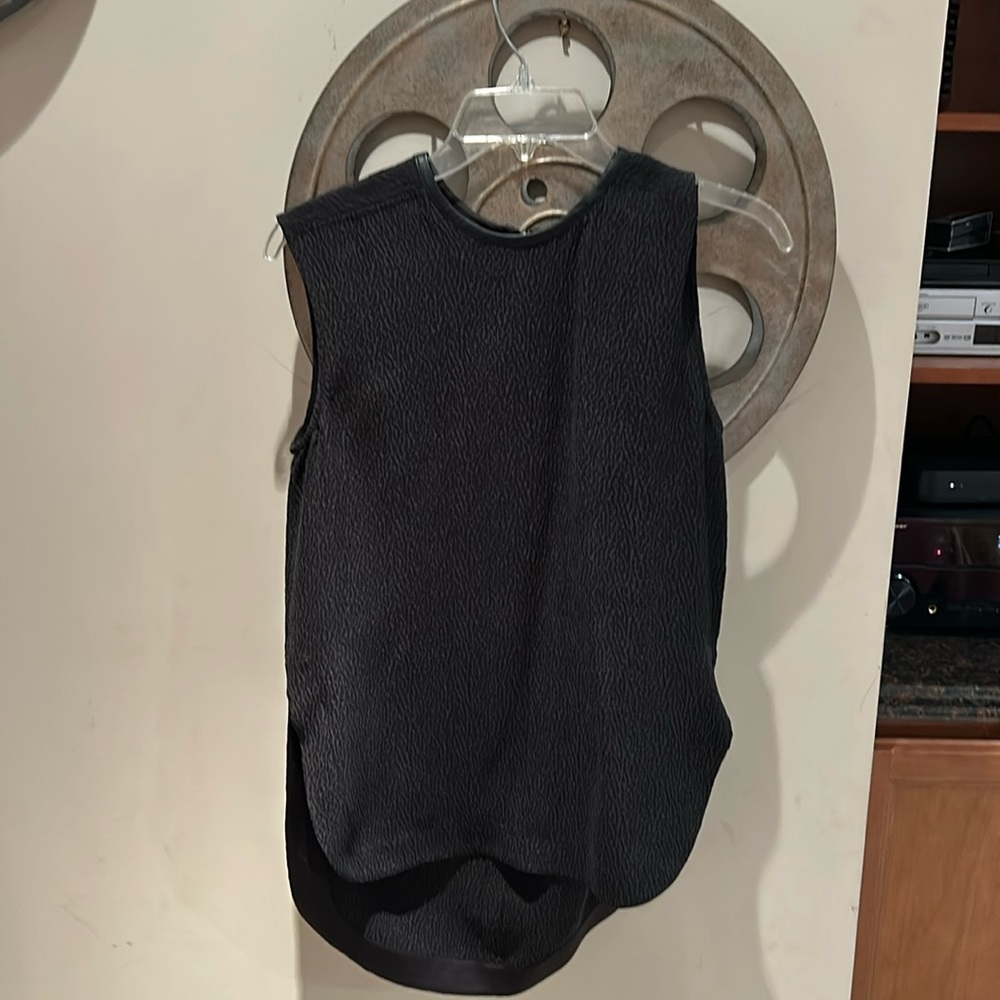 Helmut Lang leather Rimmed sleeveless top